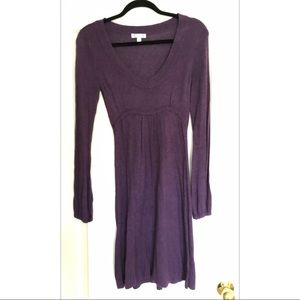Long Sleeve Purple Sweater Dress
